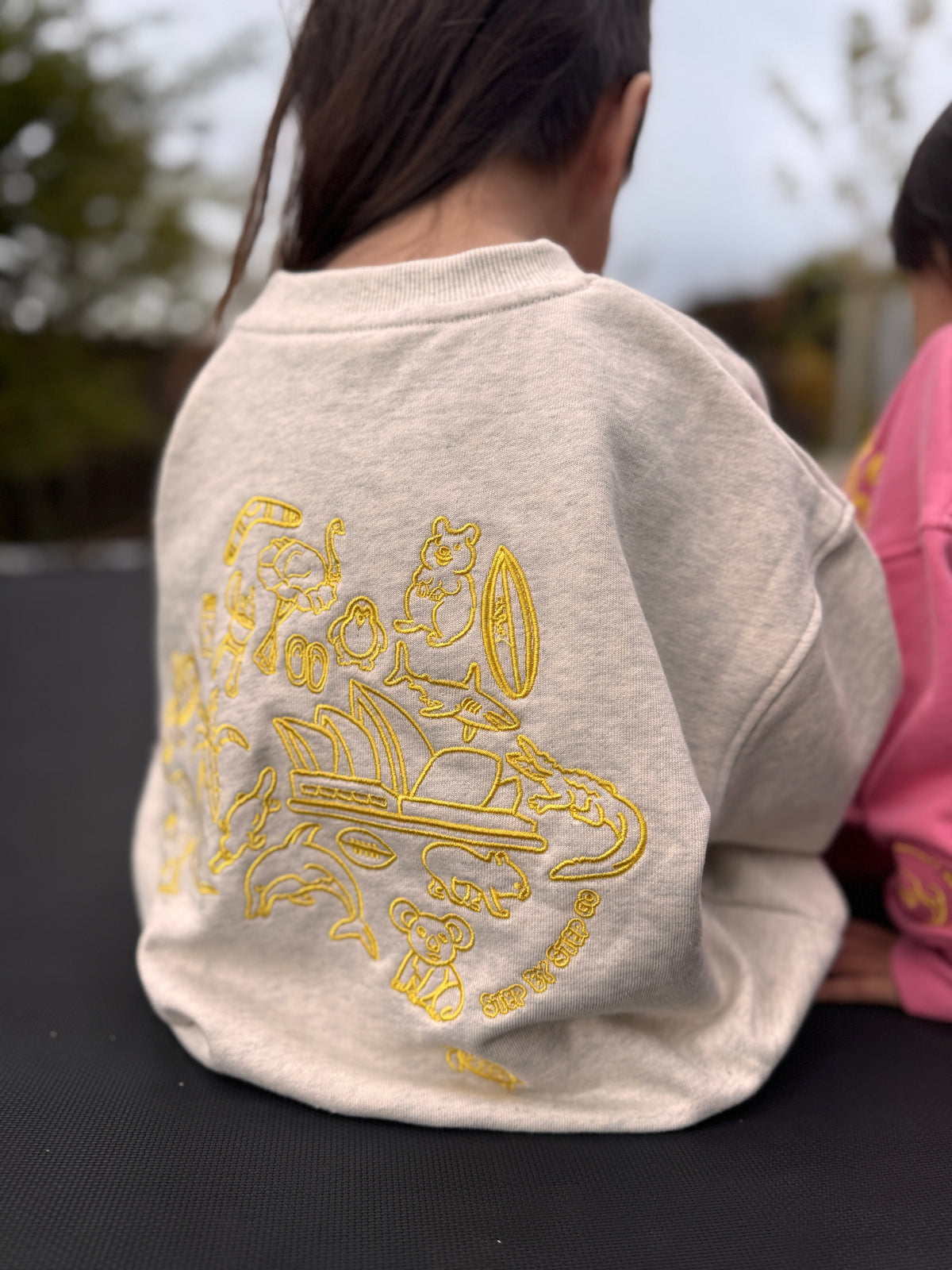 Australia Map Embroidered Set - Marl Grey