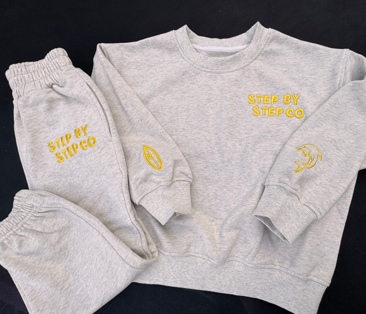 Australia Map Embroidered Set - Marl Grey